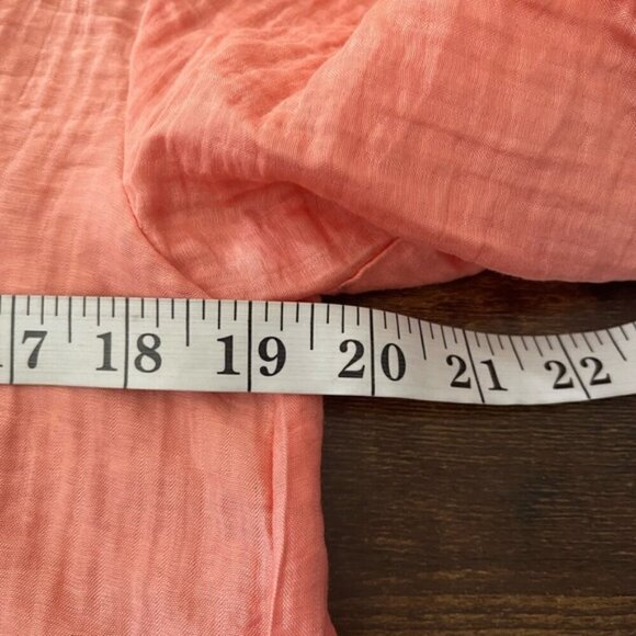 Mango Flowing Lyocell Shirt cropped boxy oversized peach coral size 6 - Picture 9 of 11